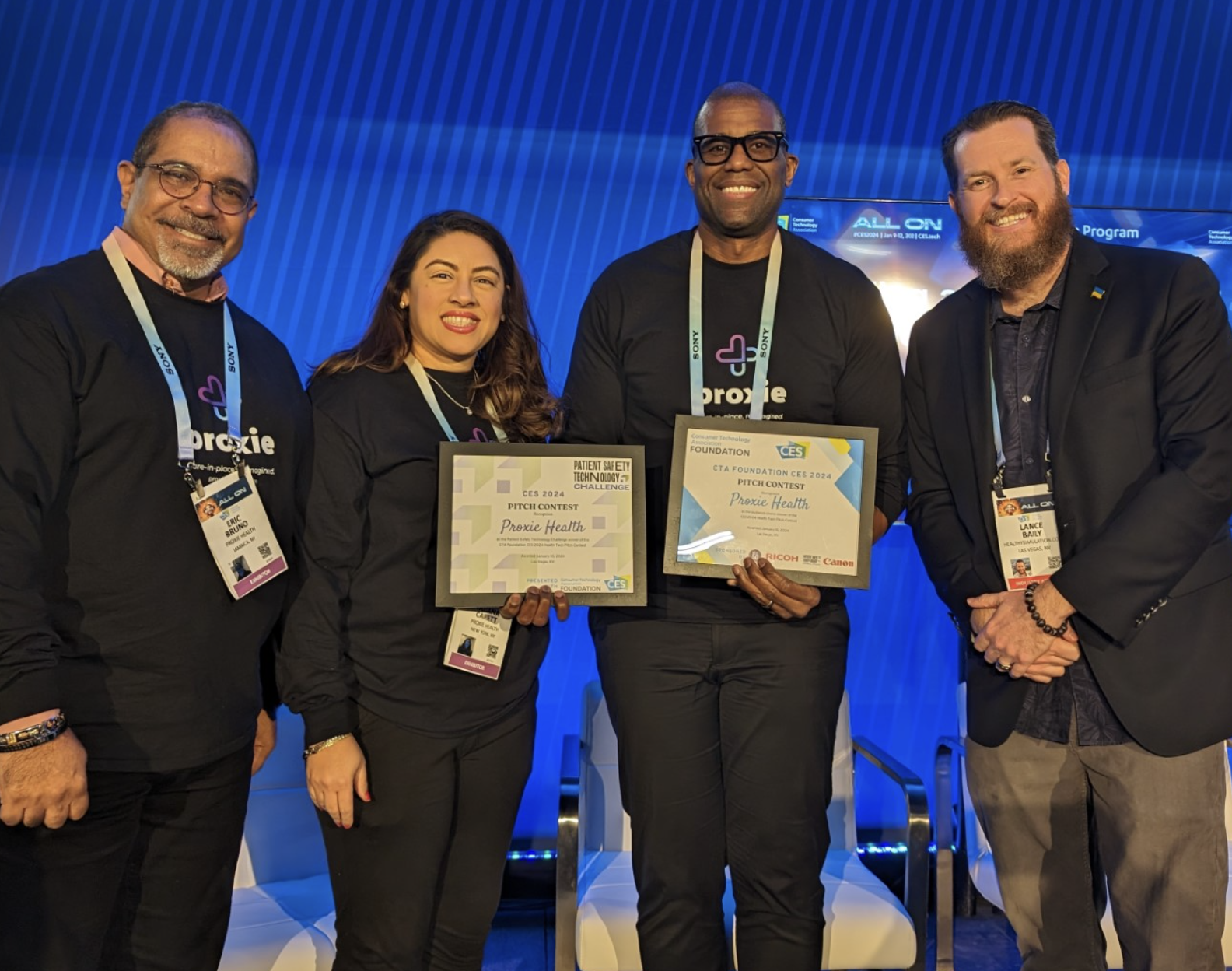 Pictured: Lance Bailey (far right) and the Proxie team.
