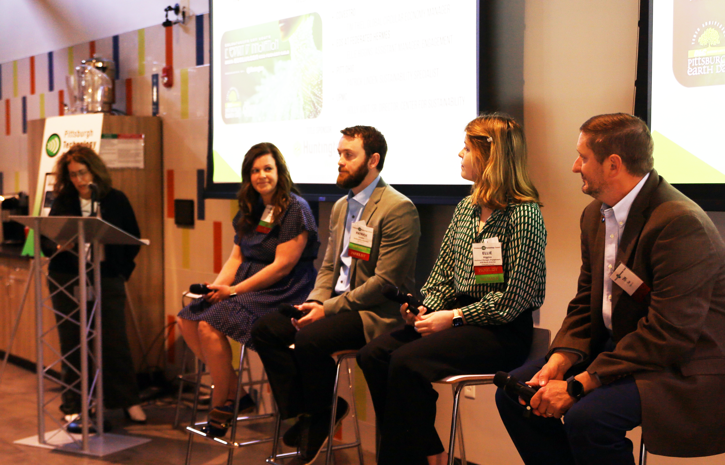 Left to right: Audrey Russo, Holly Vogt, Patrick Linden, Ellie Higgins, and Tim Thiel.