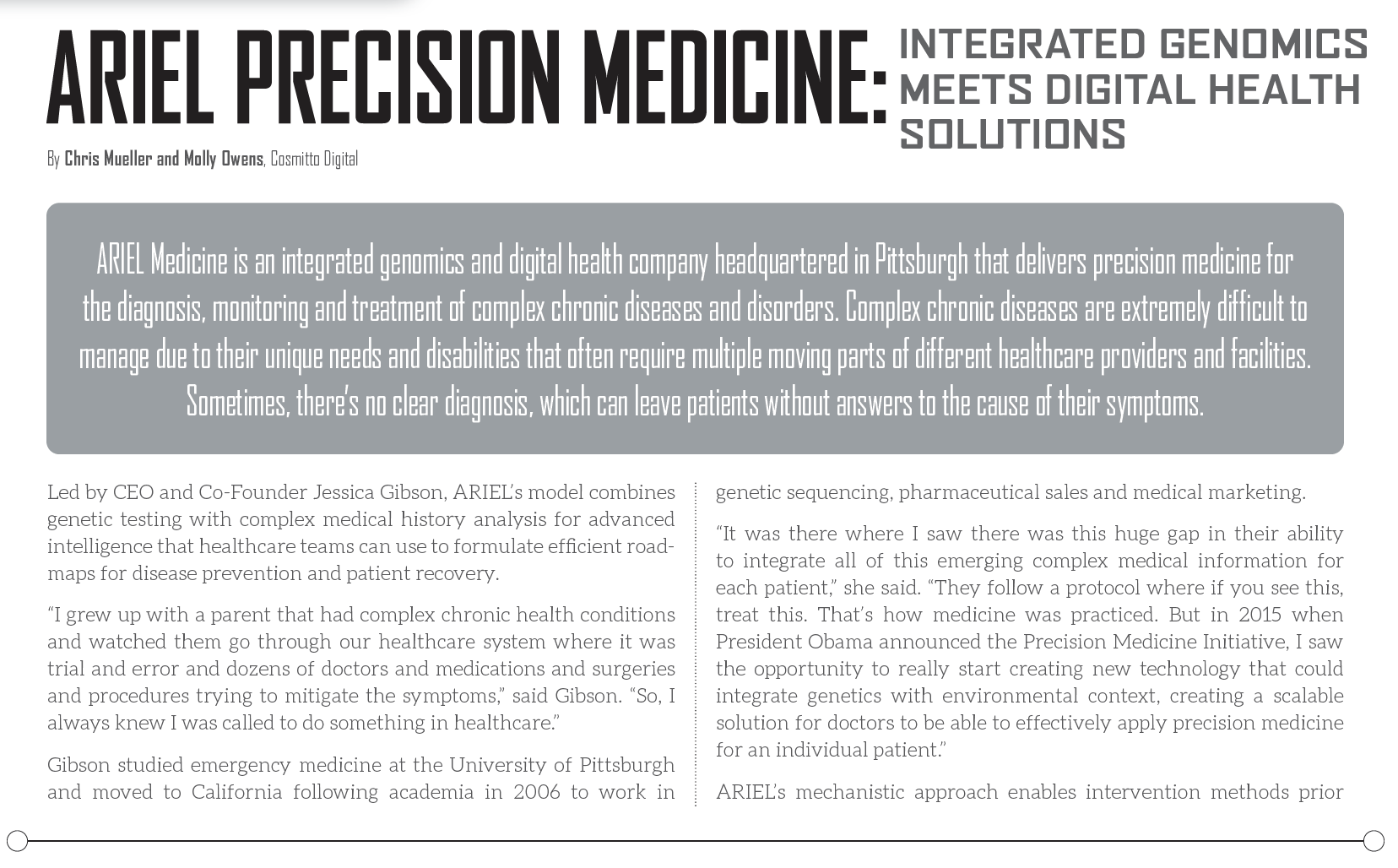 ariel precision medicine article