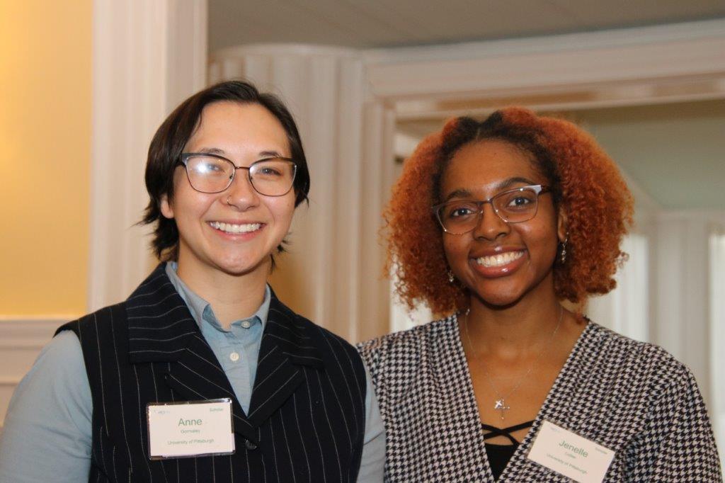 Jenelle Collier (right) is a 3rd year scholar at Pitts Center of Neuroscience. Anne Gormaley is a 1st year scholar at Pitts Swanson School of Engineering, Department of Bioengineering.