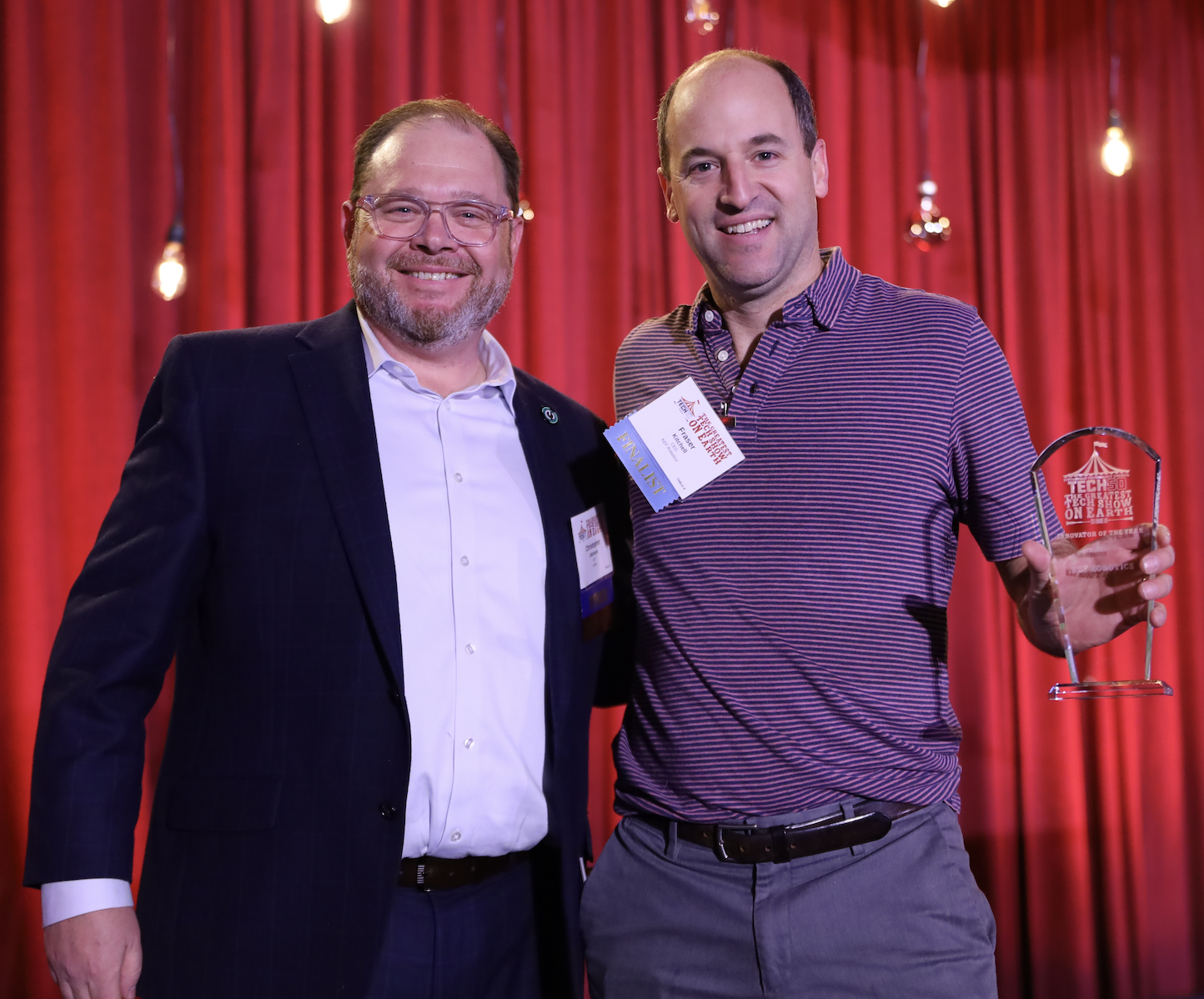 engen's Christopher Atkinson with KEF Founder Fraser Kitchell.